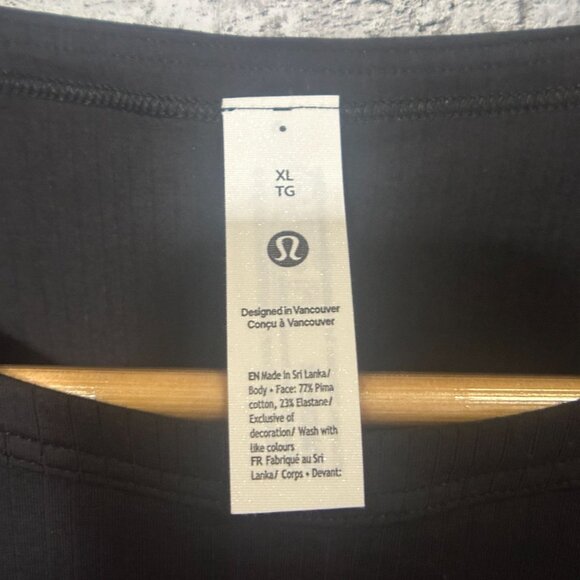 NWT Lululemon Stretch Cotton Rib Crewneck SS Bodysuit Thong Size XL (BLK) - Picture 11 of 15